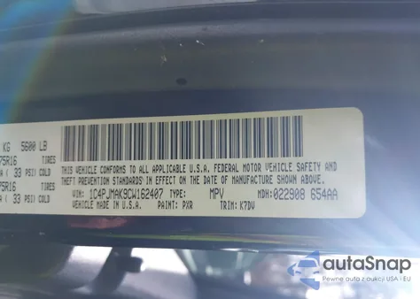 2012 Jeep Liberty Sport из США, поврежденный, VIN 1C4PJMAK9CW162407